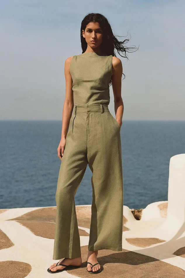 Women Ida Pant Khaki Faithfull The Brand Pants Women Ida Pant Khaki Faithfull The Brand Pants