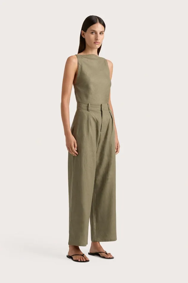 Women Ida Pant Khaki Faithfull The Brand Pants Women Ida Pant Khaki Faithfull The Brand Pants