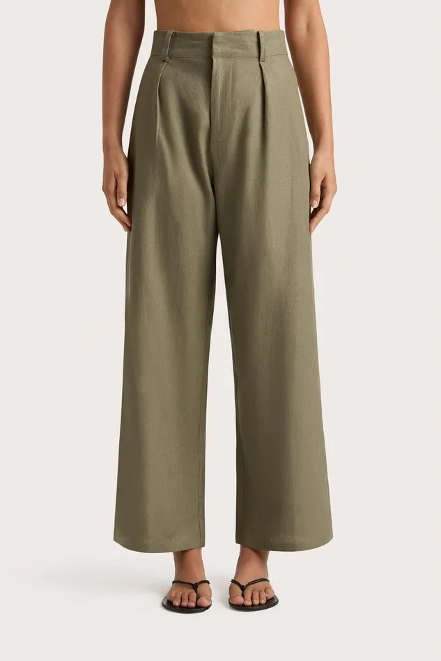 Women Ida Pant Khaki Faithfull The Brand Pants Women Ida Pant Khaki Faithfull The Brand Pants