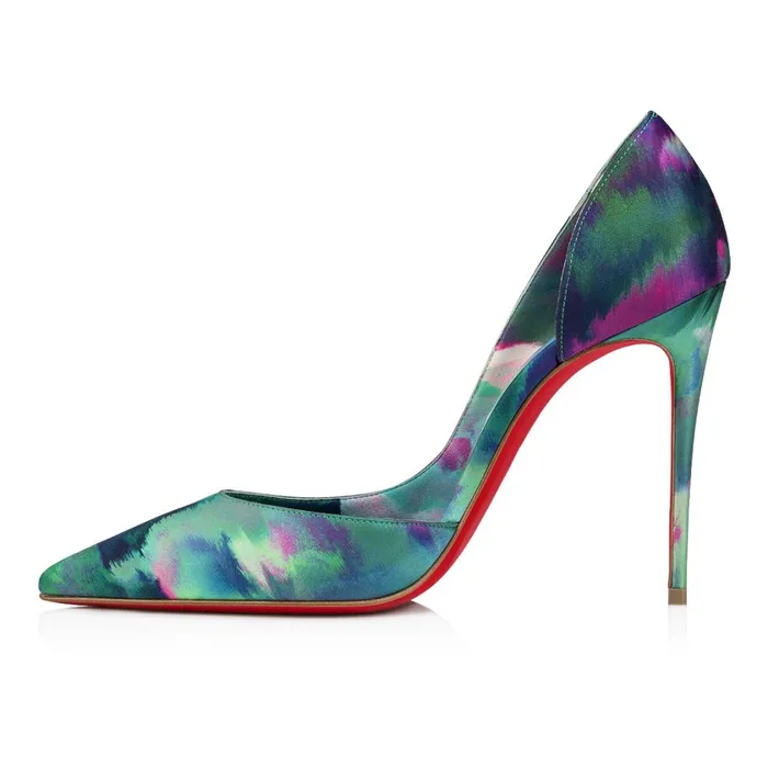 Women Iriza 100 Mm Pumps 8211 Crepe Satin Melancholia Print 8211 Multicolor Multicolor Christian Louboutin Pumps