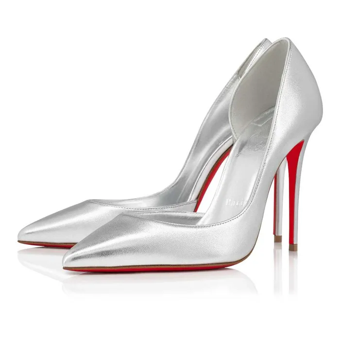 Women Iriza 100 Mm Pumps 8211 Nappa Leather 8211 Silver Silver Christian Louboutin Pumps Women Iriza 100 Mm Pumps 8211 Nappa Leather 8211 Silver Silver Christian Louboutin Pumps