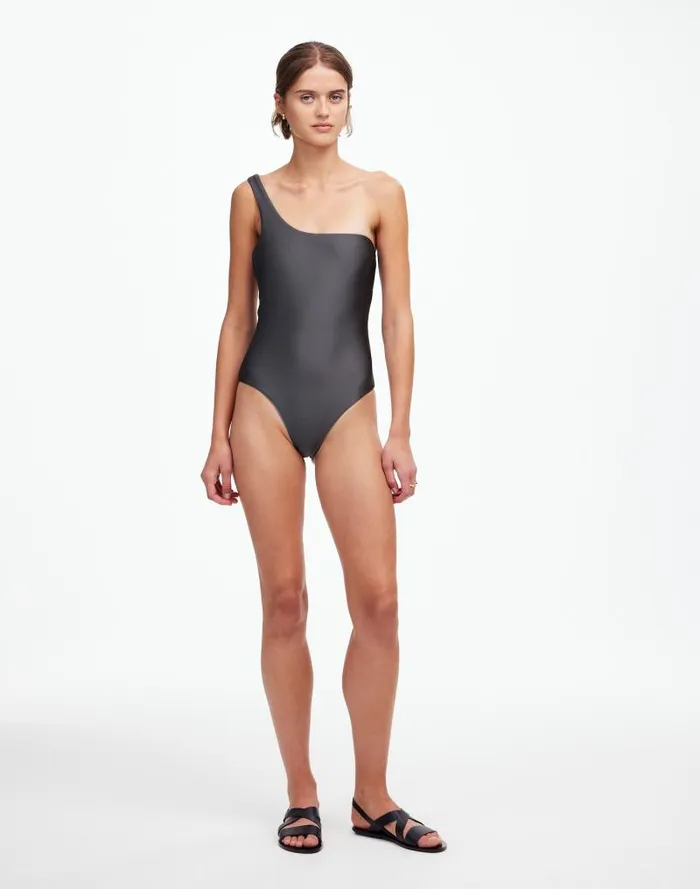 Women Jade Swim Evolve OnePiece Swimsuit Slate Sheen Madewell Swim