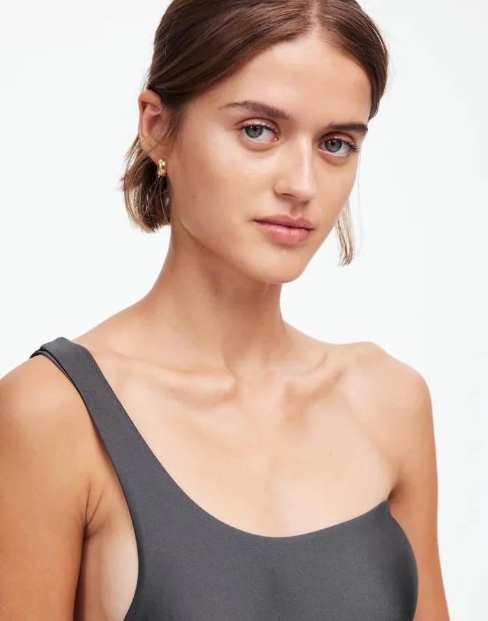 Women Jade Swim Evolve OnePiece Swimsuit Slate Sheen Madewell Swim