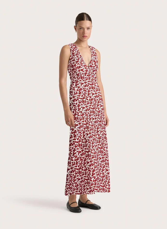 Women Jardin Midi Dress Leilani Red Faithfull The Brand Dresses Women Jardin Midi Dress Leilani Red Faithfull The Brand Dresses