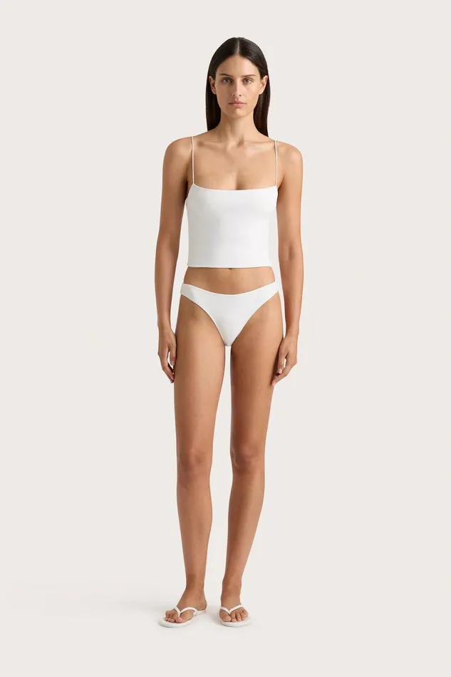 Women Jean Swim Top White Faithfull The Brand Swim