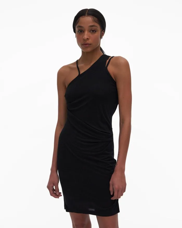 Women Jersey Mini Dress Basalt Black Helmut Lang Dresses