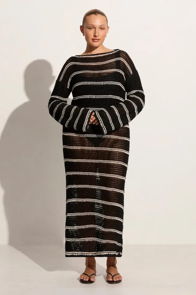 Women Jesolo Crochet Dress BlackOff White Faithfull The Brand Dresses