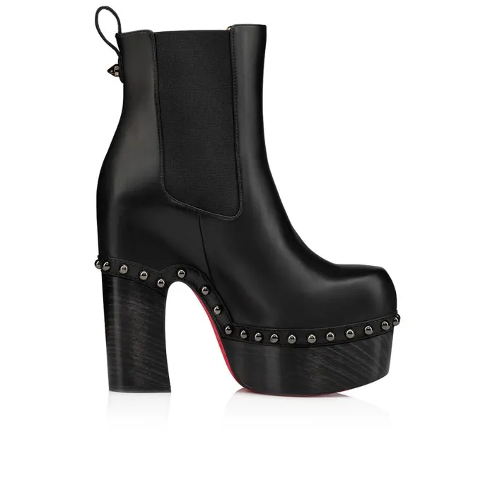 Women Joan Bootie 130 Mm Low Boots 8211 Calf Leather 8211 Black Black Christian Louboutin Platforms