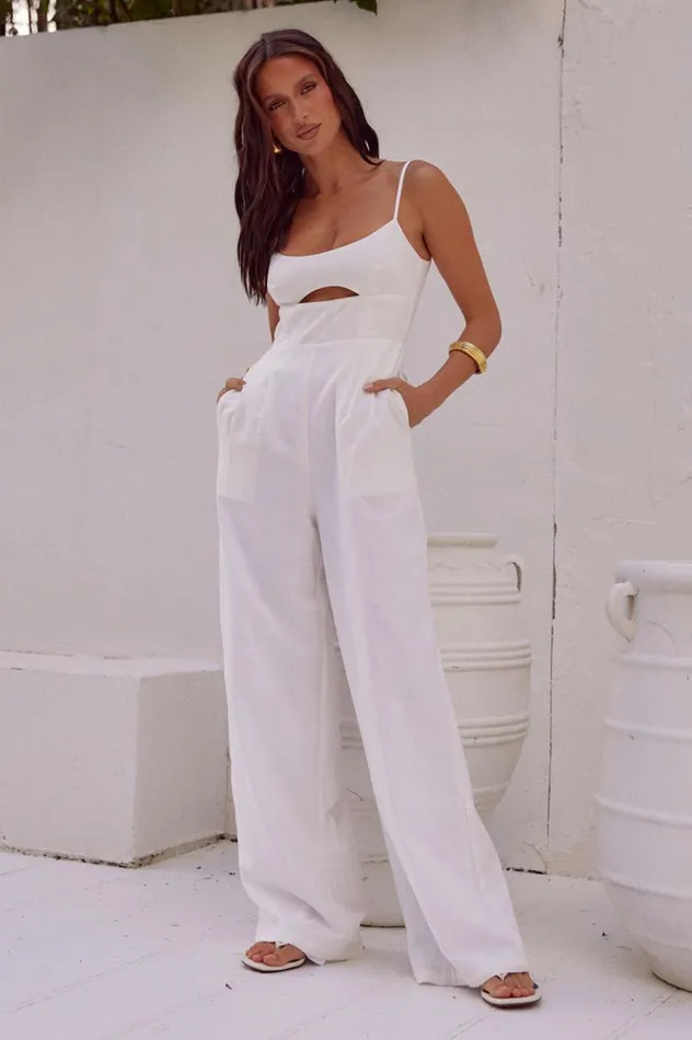 Women Jumpsuits Runaway The Label CALISTANA JUMPSUIT White