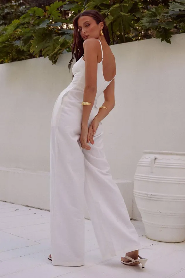 Women Jumpsuits Runaway The Label CALISTANA JUMPSUIT White