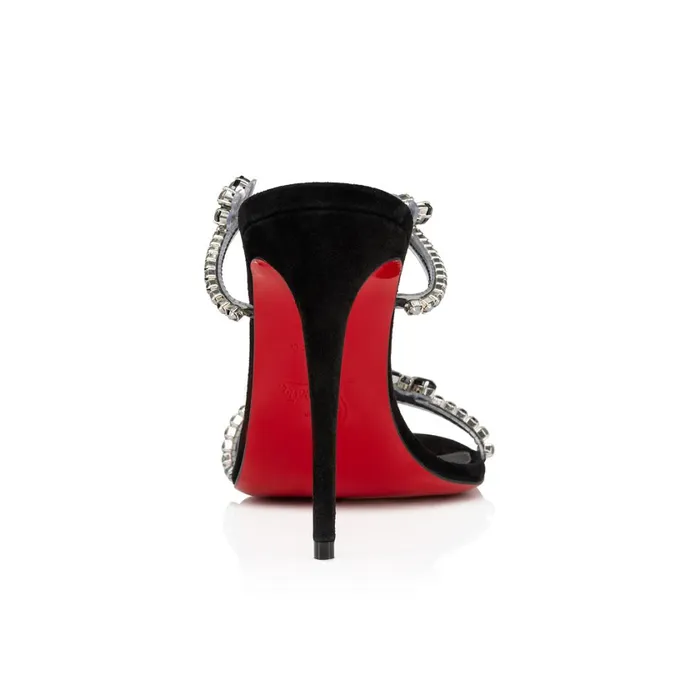 Women Just Queen 70 Mm Mules 8211 PVC And Veau Velours 8211 Black Black Christian Louboutin Mules
