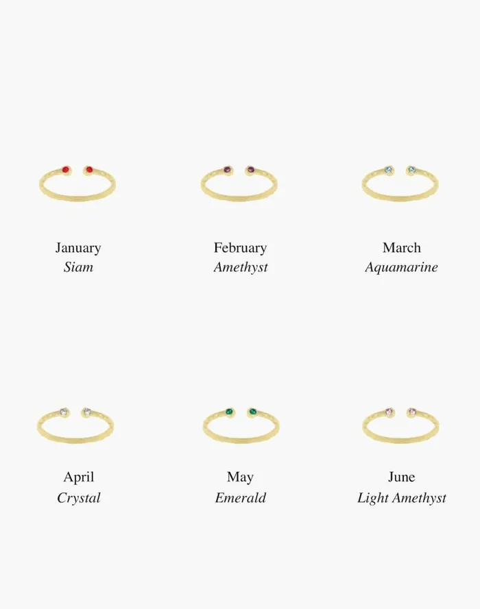 Women Katie Dean Jewelry 18k GoldPlated Birthstone Ring February Madewell Jewelry