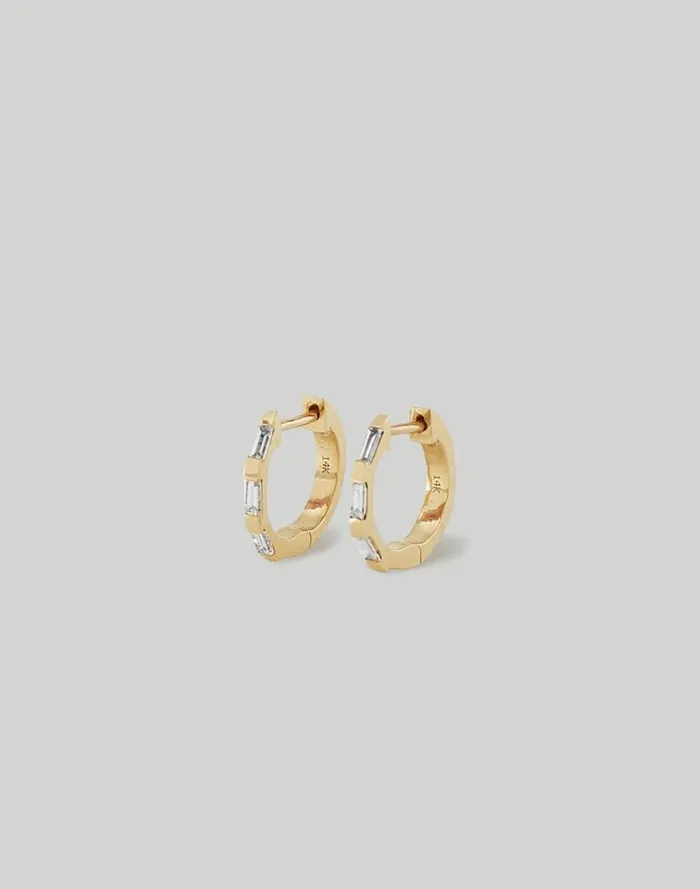 Women Kinn Studio Ellie Baguette Huggie Earrings Diamond Gold Madewell Jewelry Women Kinn Studio Ellie Baguette Huggie Earrings Diamond Gold Madewell Jewelry