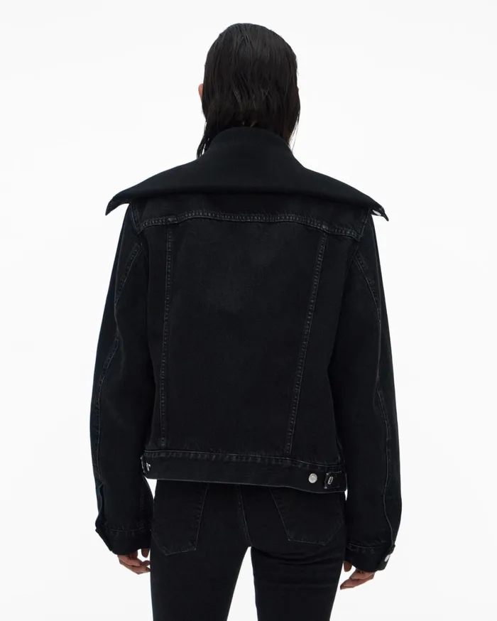 Women Knit Collar Trucker Jackett Acc Black Stone Helmut Lang Jackets