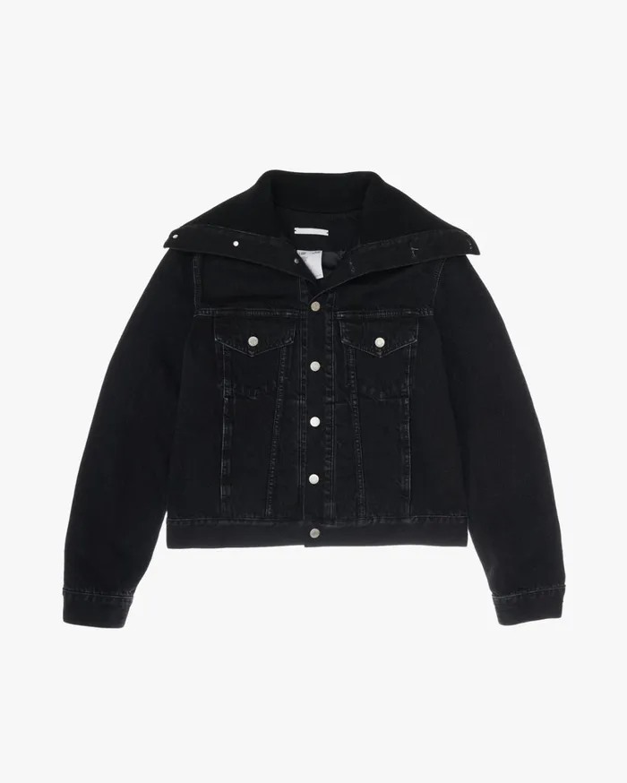 Women Knit Collar Trucker Jackett Acc Black Stone Helmut Lang Jackets