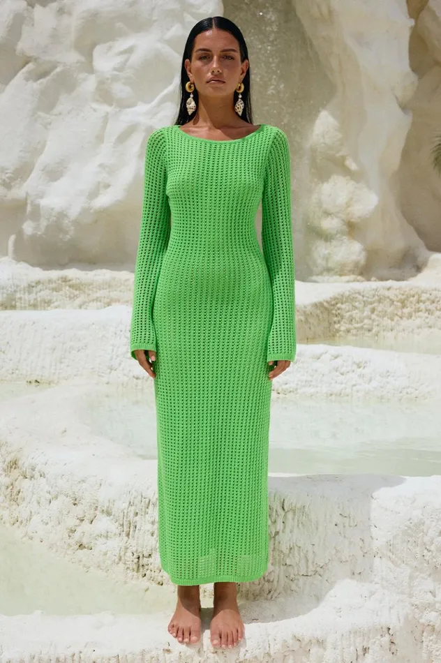 Women Knit Dresses Runaway The Label TASHANI MIDI DRESS Apple