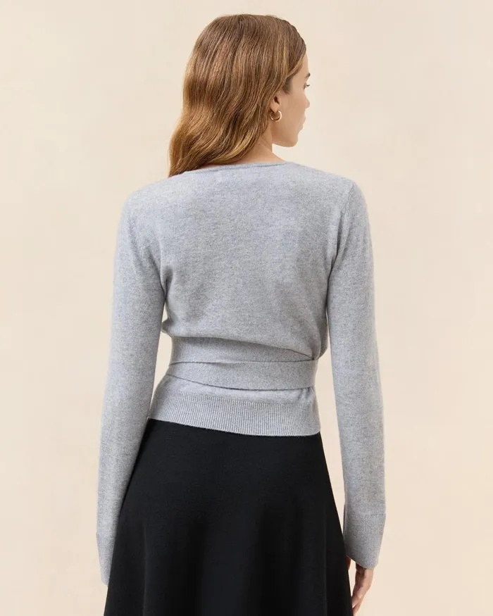 Women Knitwear Loeffler Randall Bonnie Grey Cashmere Wrap Cardigan Women Knitwear Loeffler Randall Bonnie Grey Cashmere Wrap Cardigan