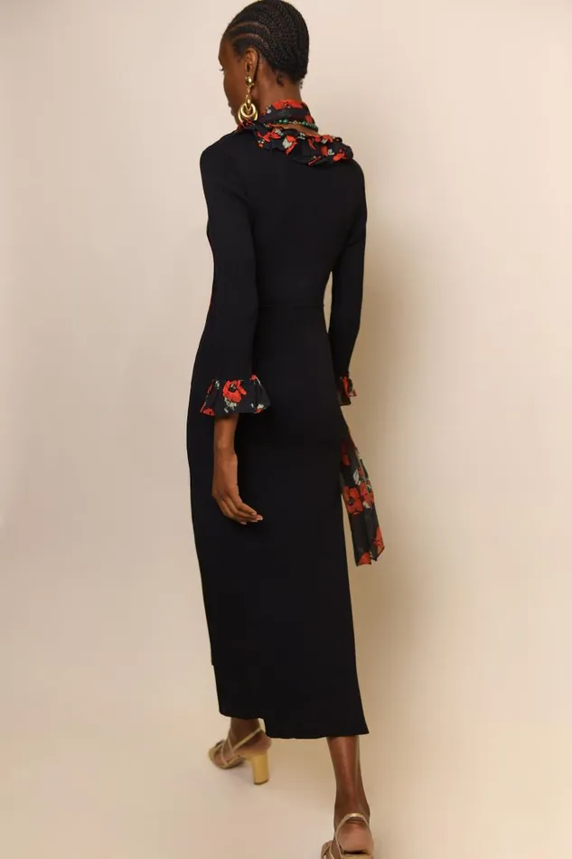 Women Knitwear RIXO Mika Black Poppy Mix