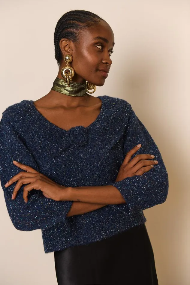 Women Knitwear RIXO Serenity Navy Women Knitwear RIXO Serenity Navy