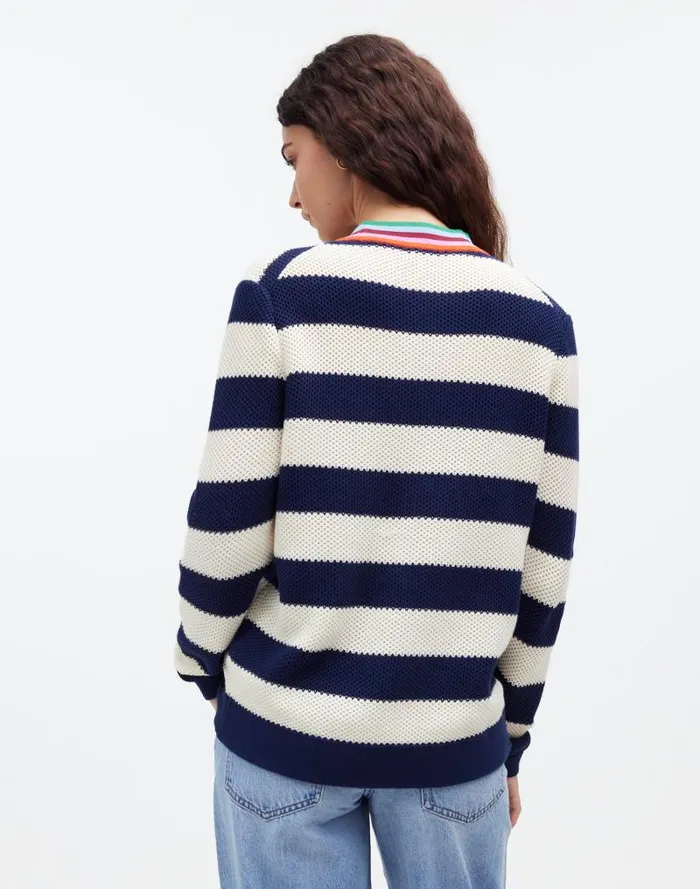 Women KULE The Raven Cardigan Navy Cream Madewell Sweaters