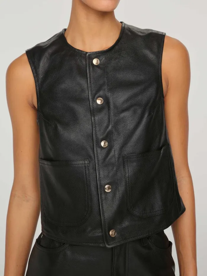 Women Leather Vest DL1961 Tops Tees