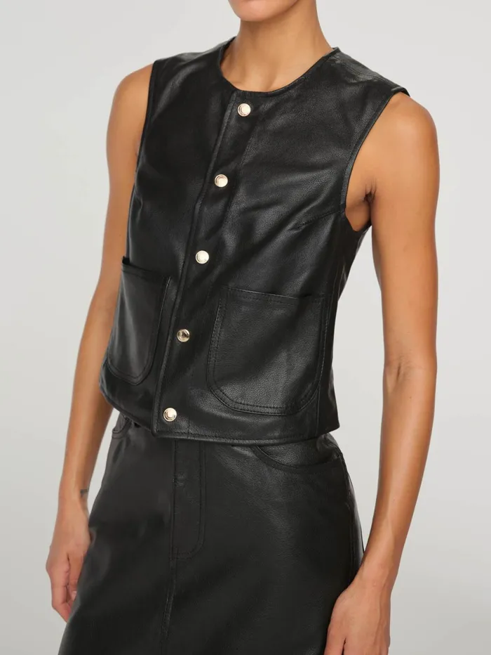 Women Leather Vest DL1961 Tops Tees
