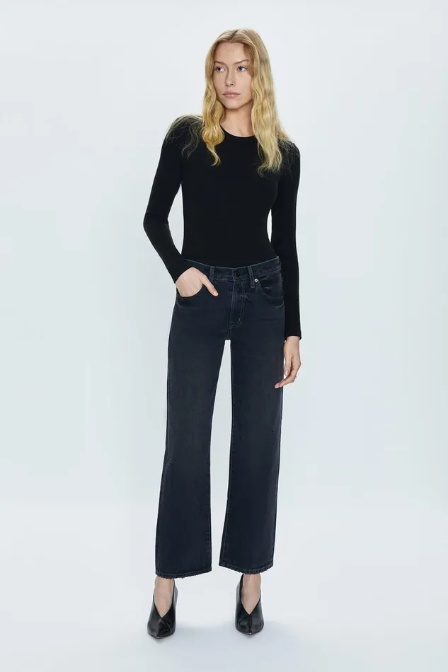 Women Lexi Mid Rise Bowed Straight Jean 8211 Mercury Pistola Denim Denim
