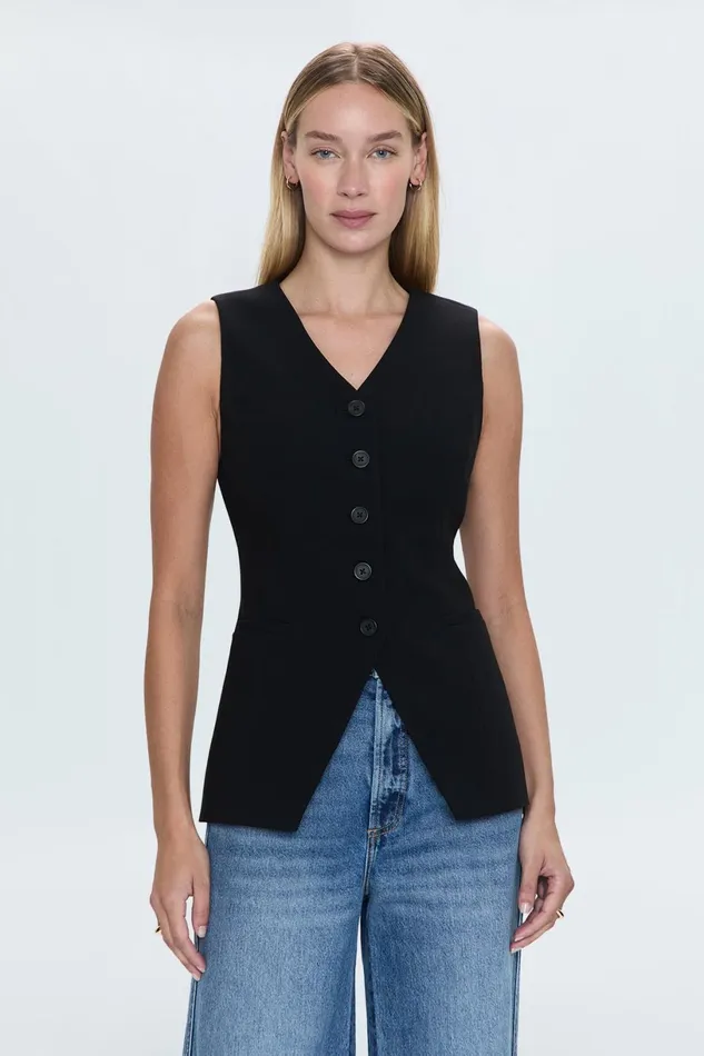 Women Lila Fitted Vest 8211 Black Pistola Denim Tops