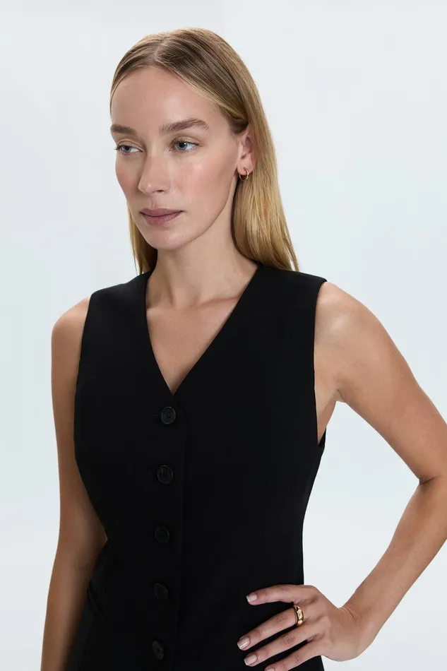 Women Lila Fitted Vest 8211 Black Pistola Denim Tops