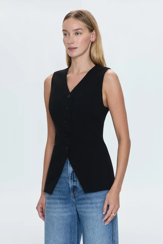 Women Lila Fitted Vest 8211 Black Pistola Denim Tops