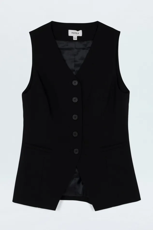 Women Lila Fitted Vest 8211 Black Pistola Denim Tops