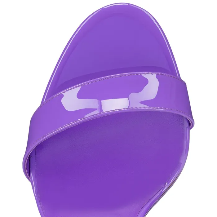 Women Lipgloss Queen 100 Mm Sandals 8211 Patent Leather 8211 Frou Frou Purple Christian Louboutin Sandals and Slides
