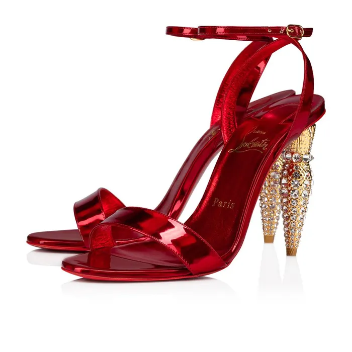 Women Lipstrass Queen 100 Mm Sandals 8211 Patent Calf Psychic And Strass 8211 Loubi Red Christian Louboutin Sandals and Slides Women Lipstrass Queen 100 Mm Sandals 8211 Patent Calf Psychic And Strass 8211 Loubi Red Christian Louboutin Sandals and Slides