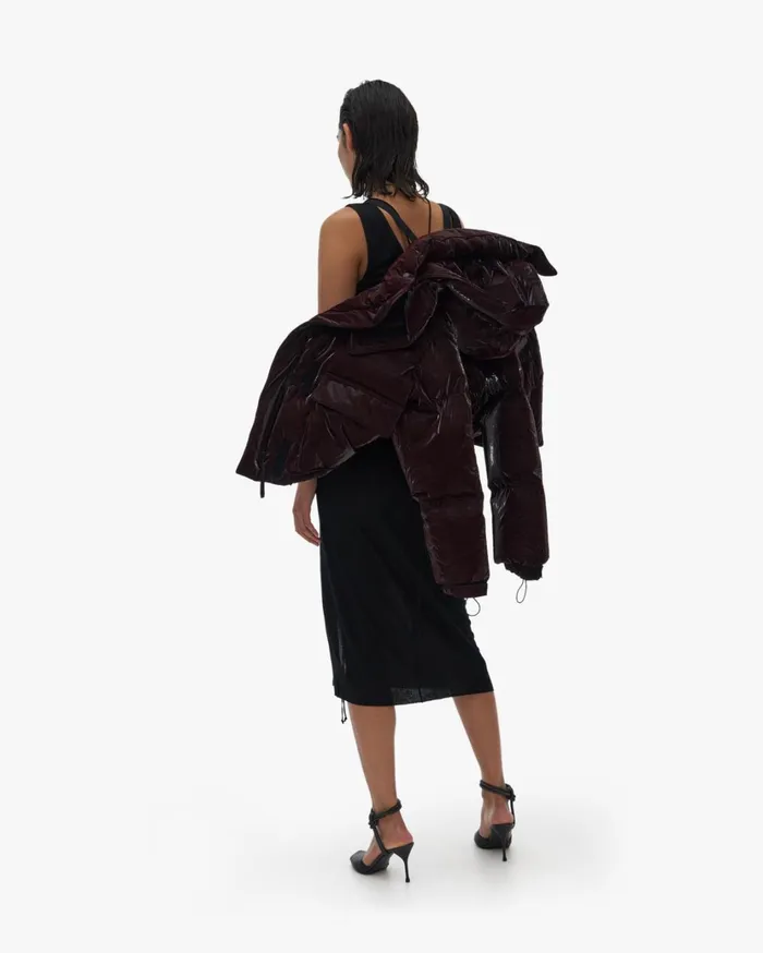 Women Liquid Puffer Jacket Crimson Night Helmut Lang Outerwear