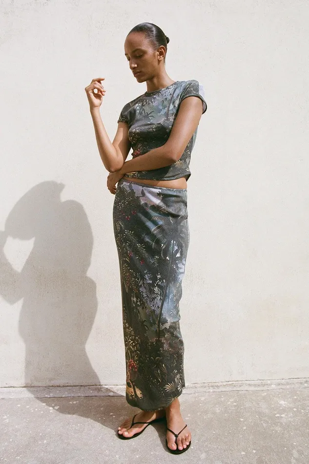 Women Loire Skirt Balinese Landscape Faithfull The Brand Skirts and Shorts Women Loire Skirt Balinese Landscape Faithfull The Brand Skirts and Shorts