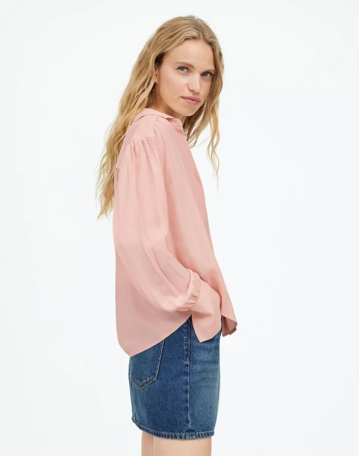 Women LongSleeve ButtonFront Top Pale Blush Madewell Tops and Shirts