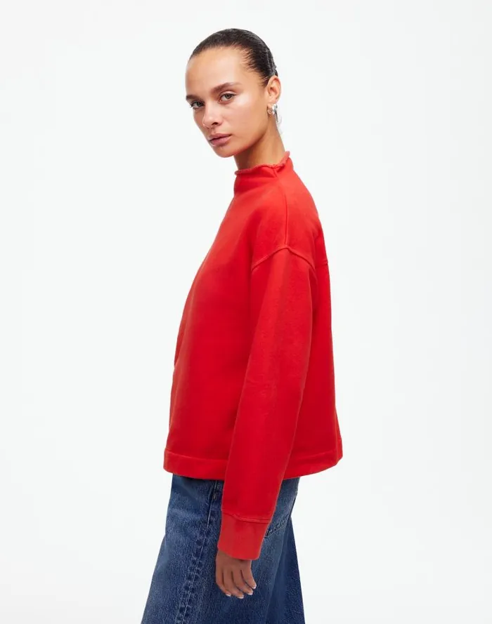 Women LongSleeve FunnelNeck Sweatshirt Bright Cherry Madewell Loungewear