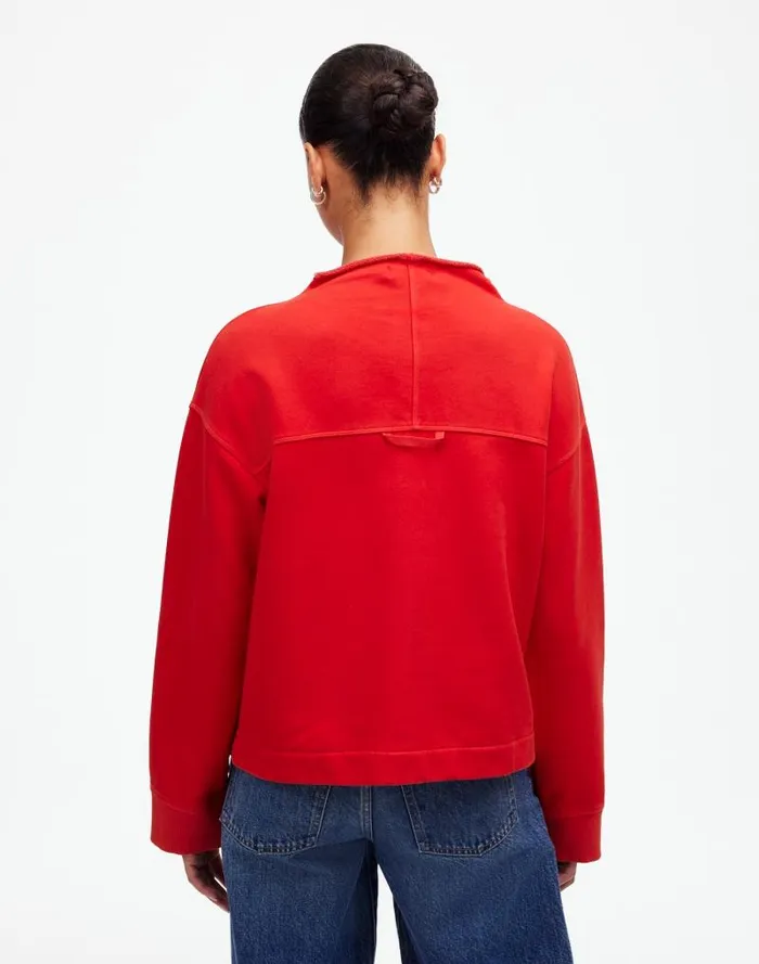 Women LongSleeve FunnelNeck Sweatshirt Bright Cherry Madewell Loungewear