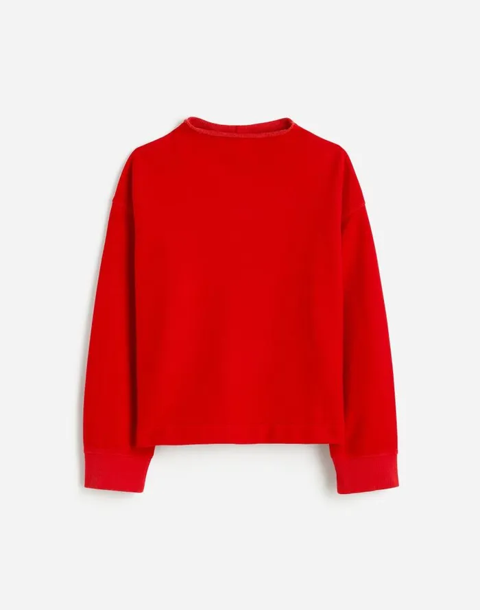 Women LongSleeve FunnelNeck Sweatshirt Bright Cherry Madewell Loungewear