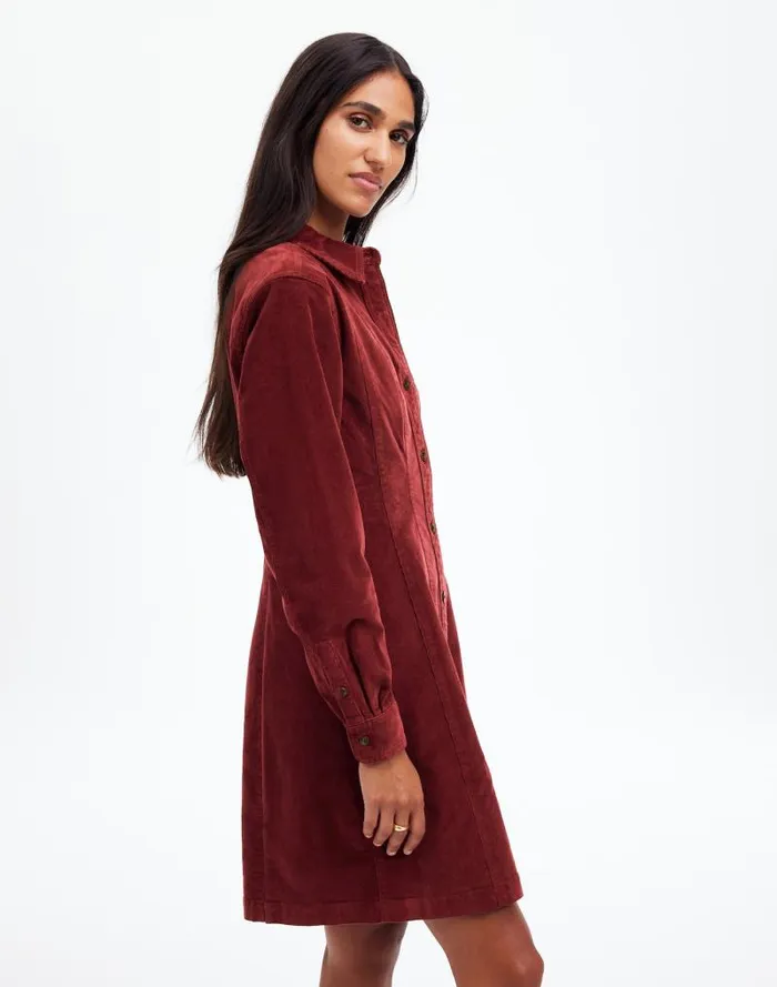 Women LongSleeve Seamed Mini Dress Cabernet Madewell Dresses