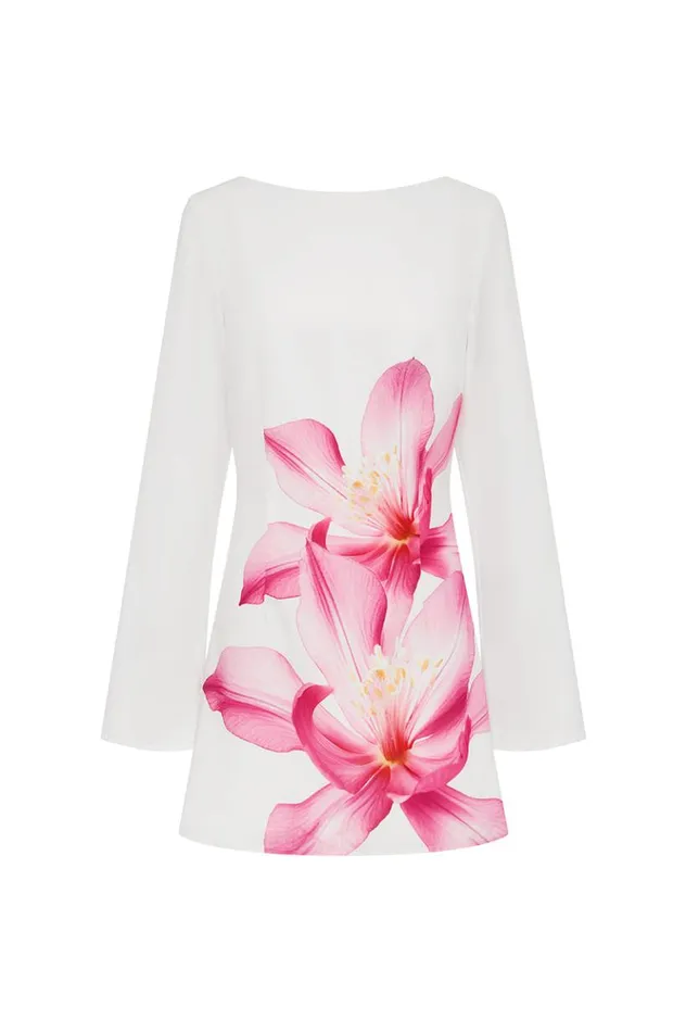 Women Long Sleeved Dresses Runaway The Label BLOSSOM MINI DRESS Pink Flower