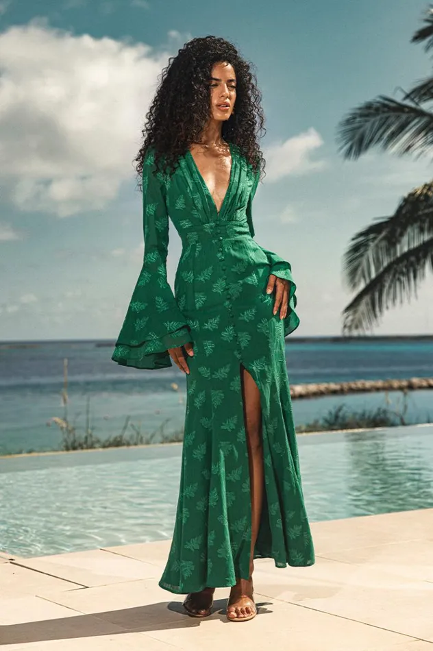 Women Long Sleeved Dresses Runaway The Label SAREY MAXI DRESS Emerald