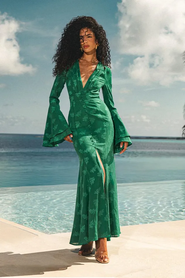 Women Long Sleeved Dresses Runaway The Label SAREY MAXI DRESS Emerald