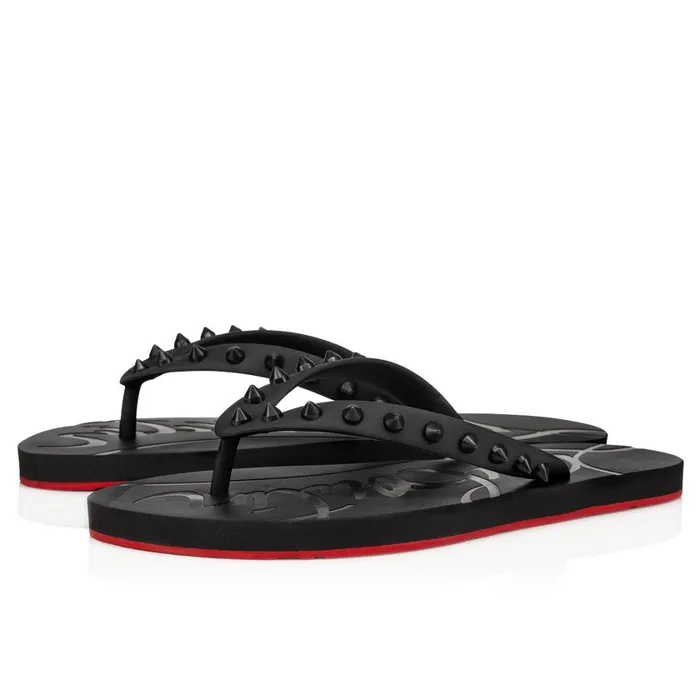 Women Loubi Flip Woman Flipflops 8211 Rubber 8211 Black Black Christian Louboutin Flats Women Loubi Flip Woman Flipflops 8211 Rubber 8211 Black Black Christian Louboutin Flats