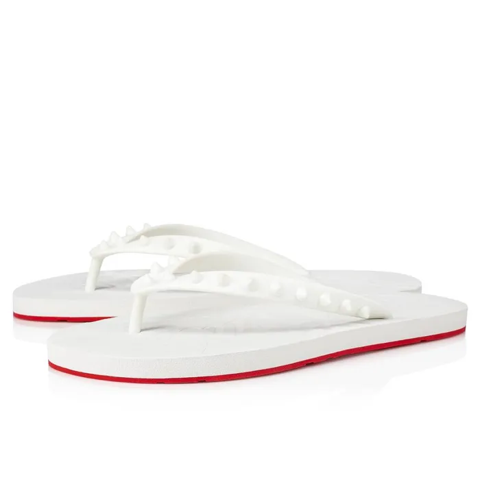 Women Loubi Flip Woman Flipflops 8211 Rubber 8211 White White Christian Louboutin Flats Women Loubi Flip Woman Flipflops 8211 Rubber 8211 White White Christian Louboutin Flats