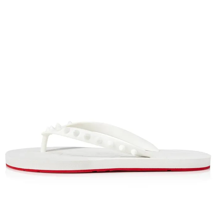Women Loubi Flip Woman Flipflops 8211 Rubber 8211 White White Christian Louboutin Flats