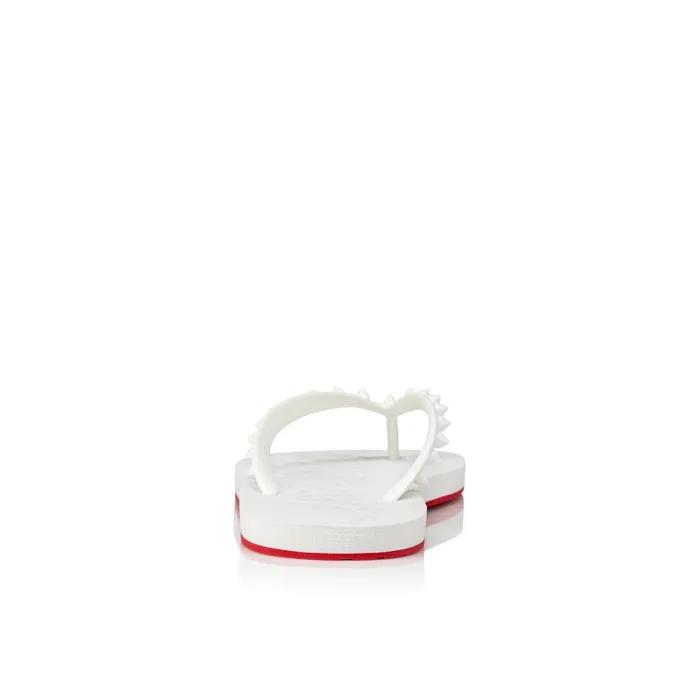 Women Loubi Flip Woman Flipflops 8211 Rubber 8211 White White Christian Louboutin Flats