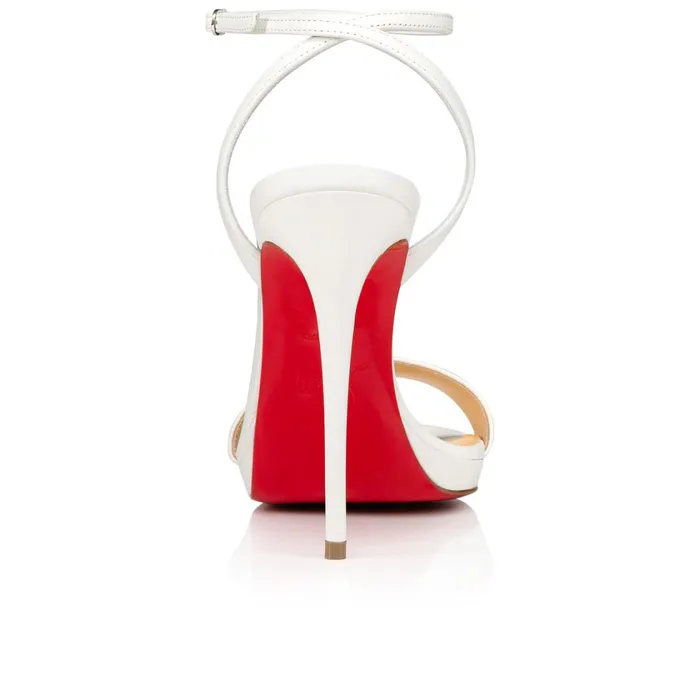 Women Loubi Queen 120 Mm Sandals 8211 Nappa Leather 8211 Bianco White Christian Louboutin Sandals and Slides