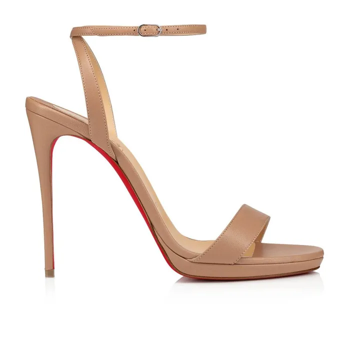 Women Loubi Queen 120 Mm Sandals 8211 Nappa Leather 8211 Nude Nude Christian Louboutin Sandals and Slides