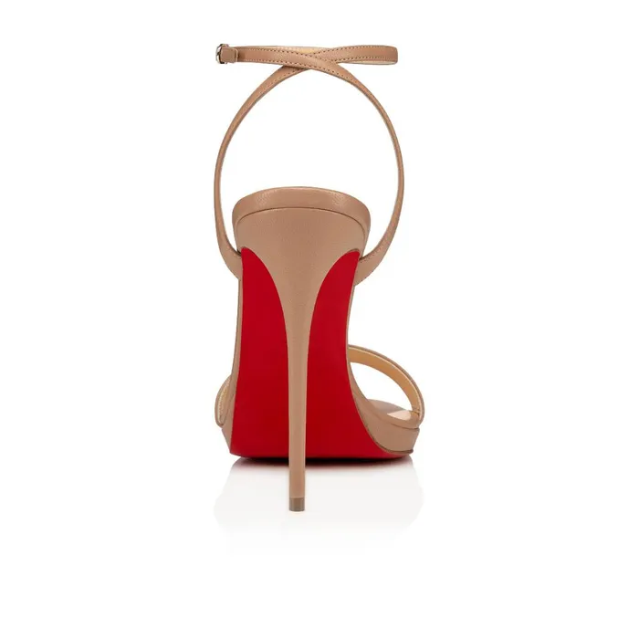 Women Loubi Queen 120 Mm Sandals 8211 Nappa Leather 8211 Nude Nude Christian Louboutin Sandals and Slides